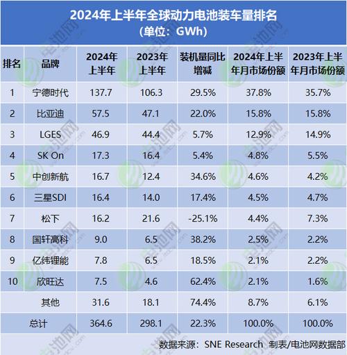 新能源汽车电池前十名品牌