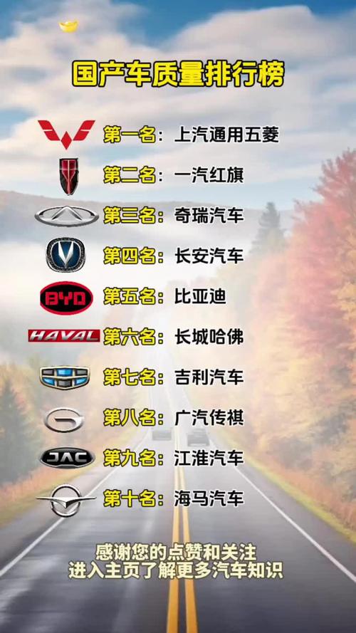 中国国产汽车排名前十