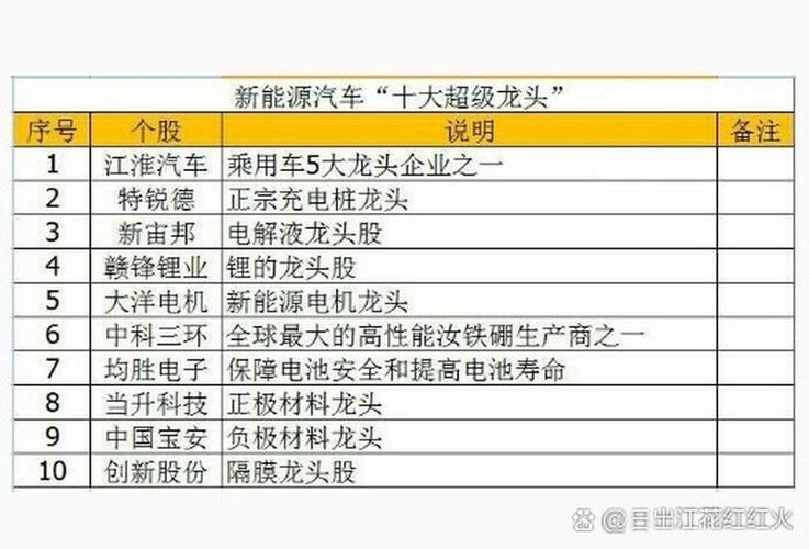 关于中国新能源汽车真正的龙头股都有哪些?