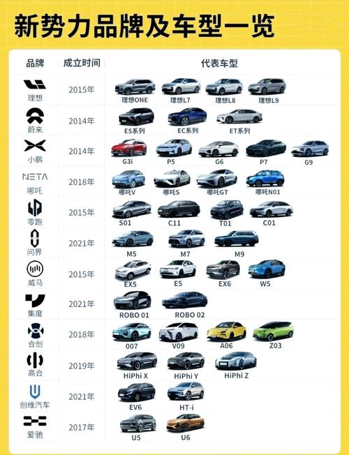 新能源汽车的名字都有哪些