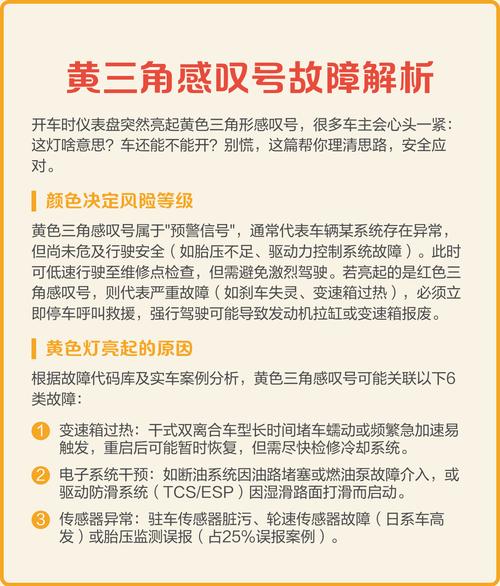 仪表盘黄灯三角感叹号